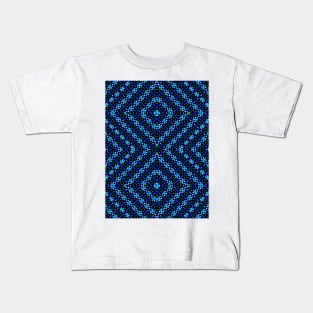Blue Stitch Pattern Kids T-Shirt